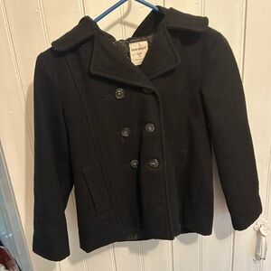 (3/$20) Old Navy Kids 8 Black felt button up Peacoat jacket